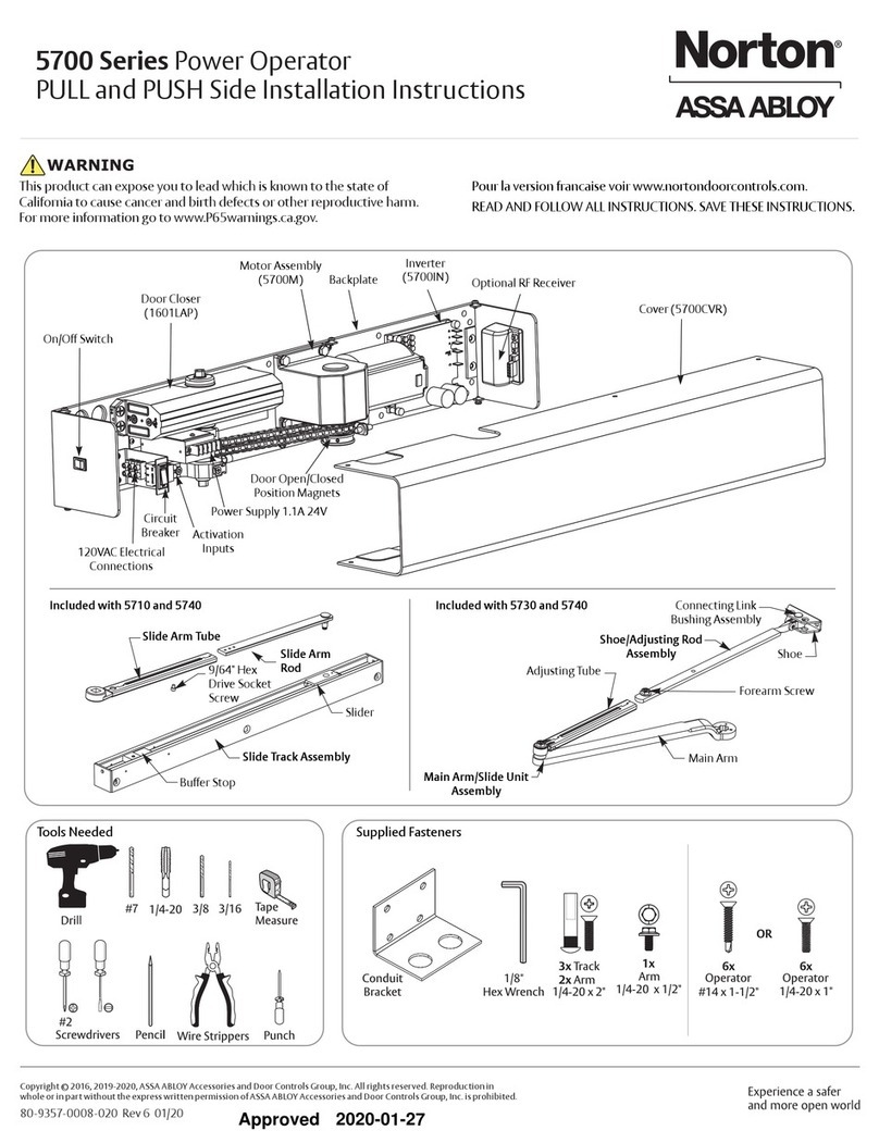 Assa Abloy Norton 5700 Series installation instructions Assa Abloy Norton 5700 Series installation instructions