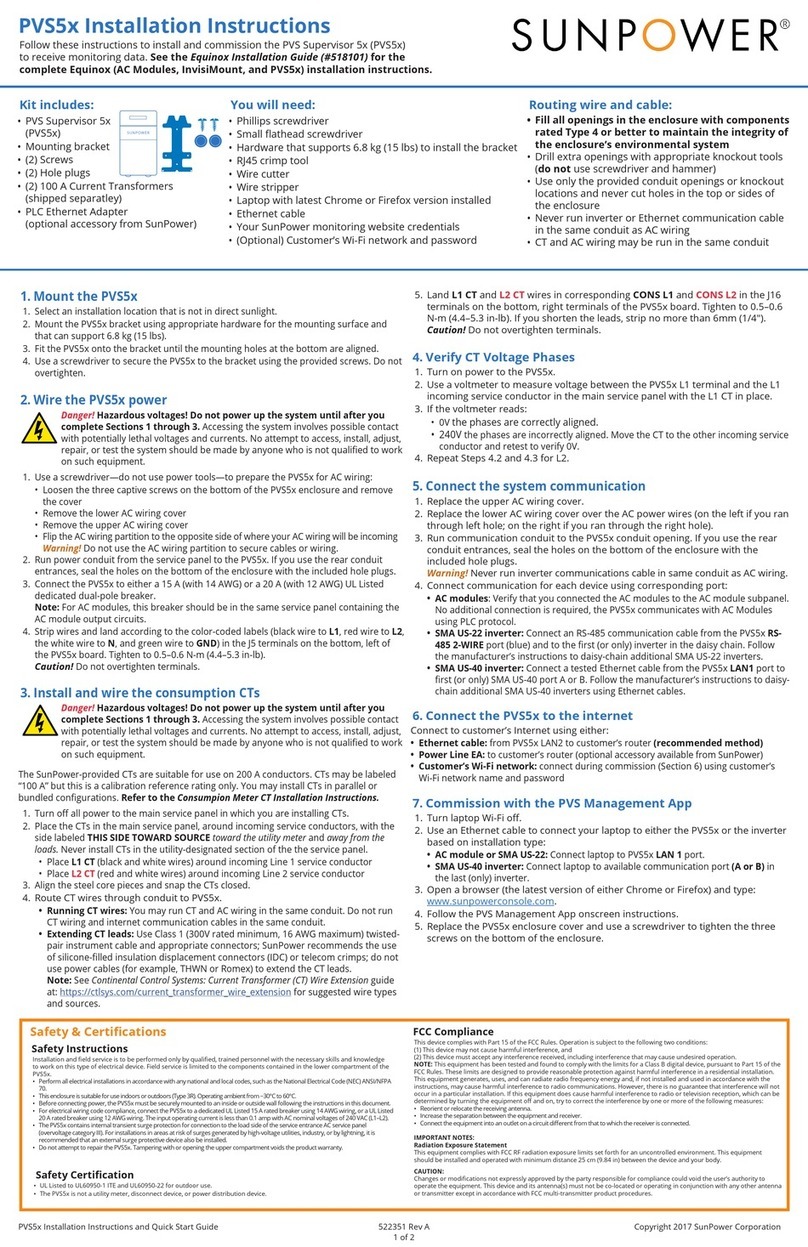 Sun Power PVS5 Series quick start guide