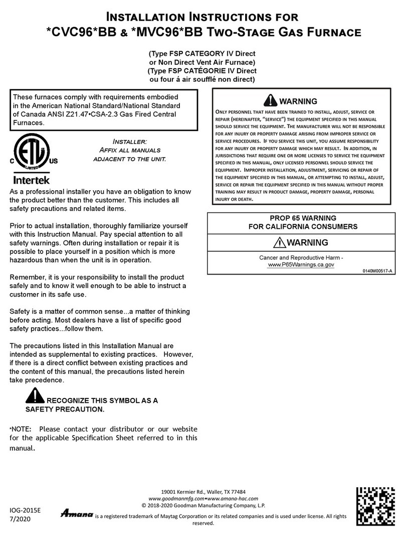 Amana CVC96 BB Series User manual