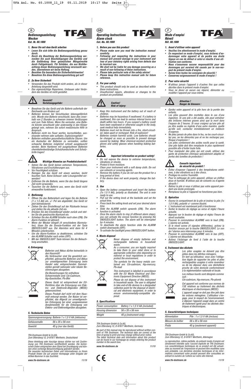 TFA 60.1008 operating instructions