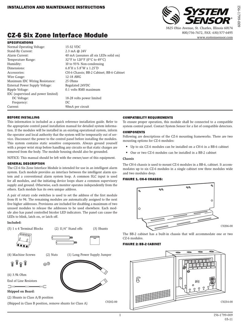 System Sensor CZ-6 User manual