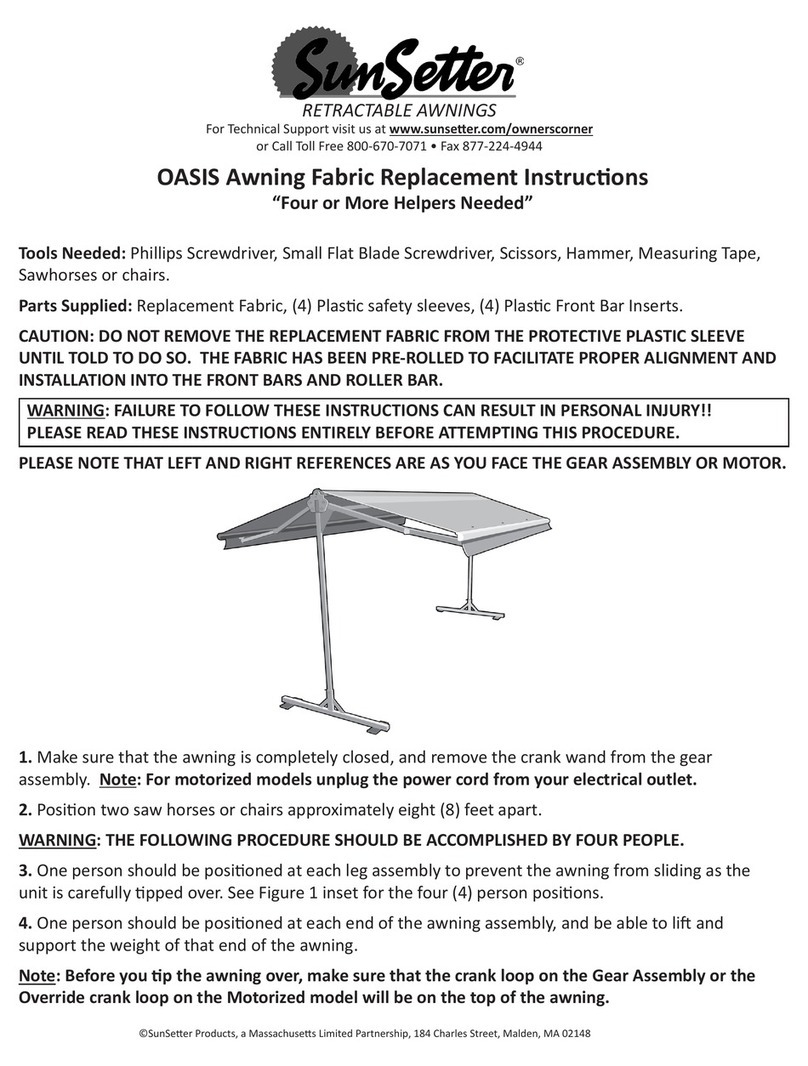 SunSetter Oasis Replacement instructions