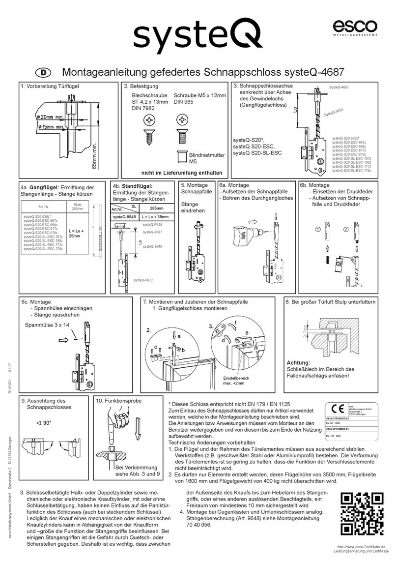 Esco systeQ-4687 installation instructions