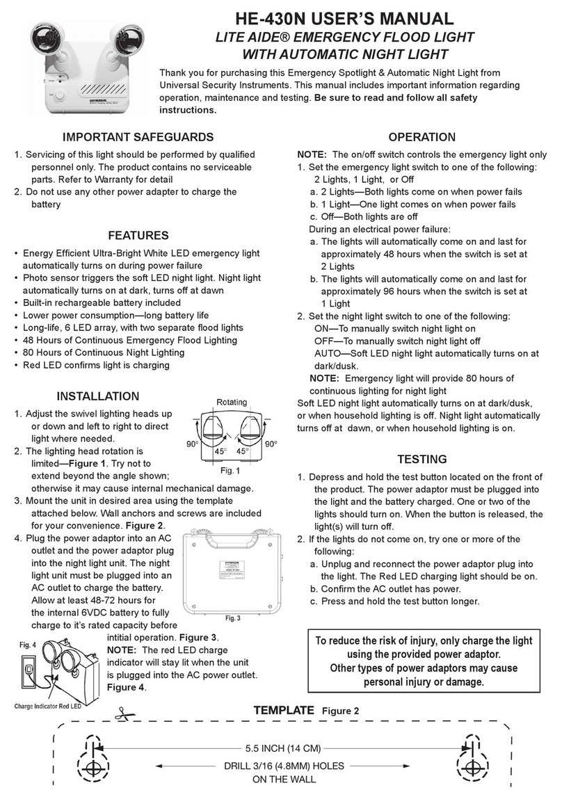 Universal Security Instruments LITE AIDE HE-430N user manual