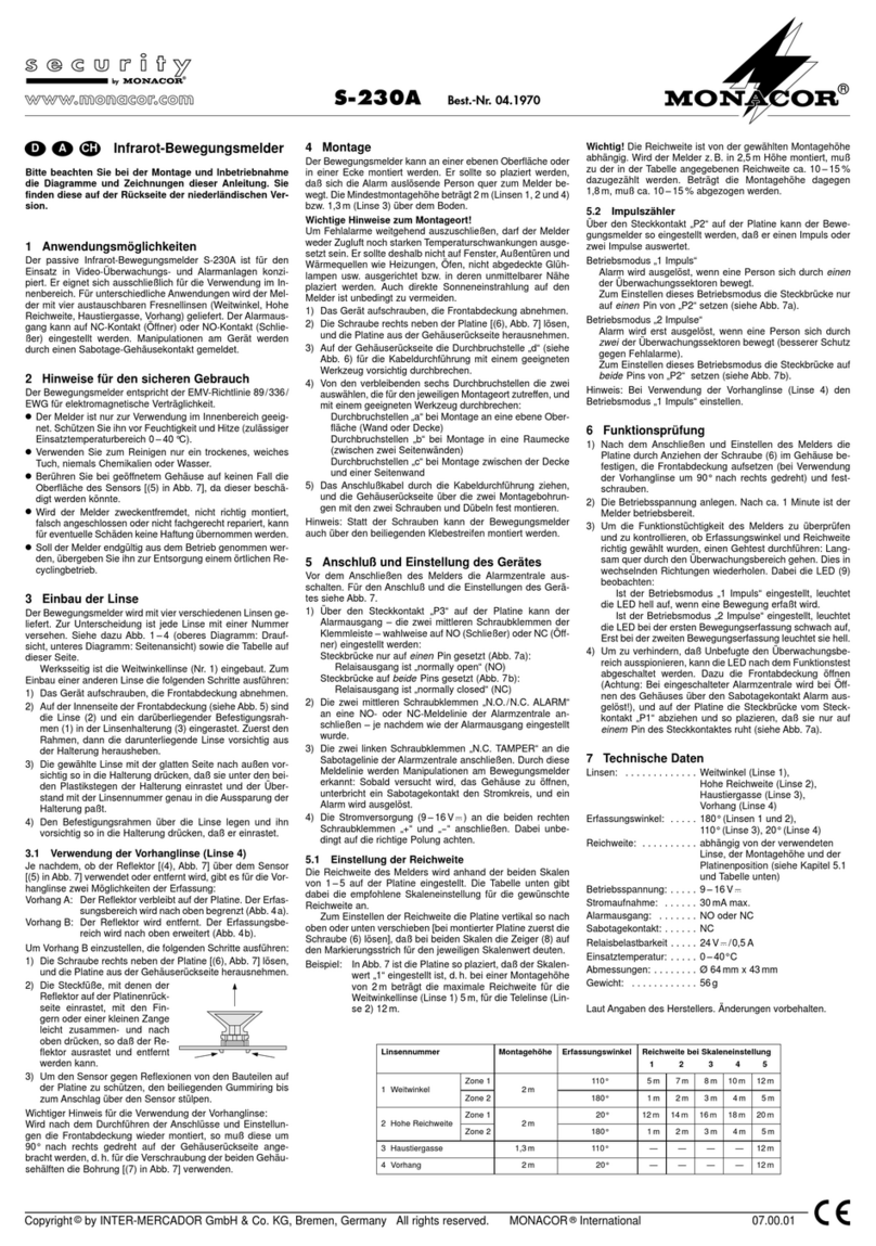 Monacor S-230A User manual Monacor S-230A User manual