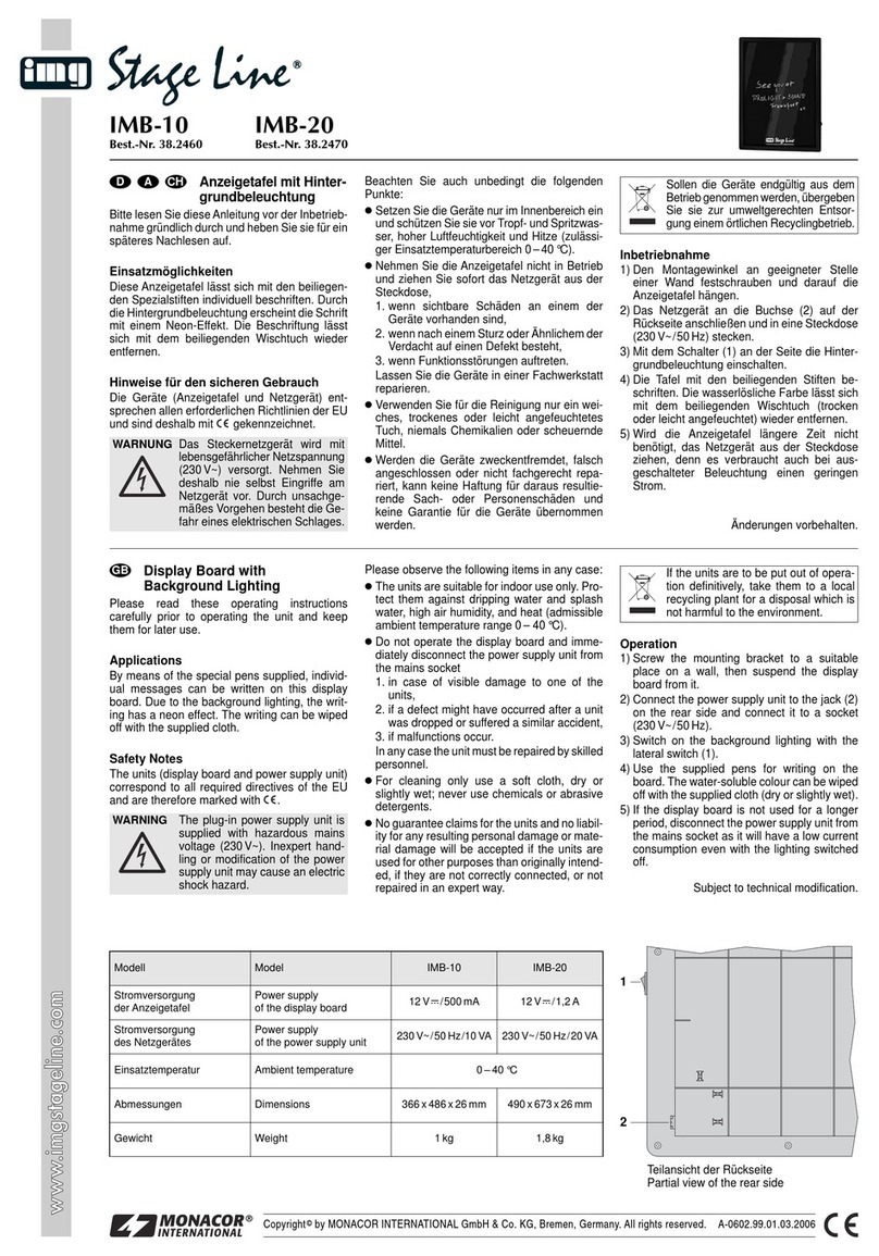 Monacor img Stage Line IMB-10 User manual