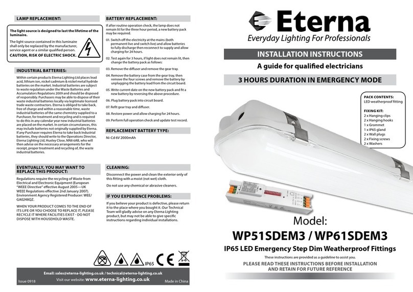 Eterna WP51SDEM3 installation instructions Eterna WP51SDEM3 installation instructions