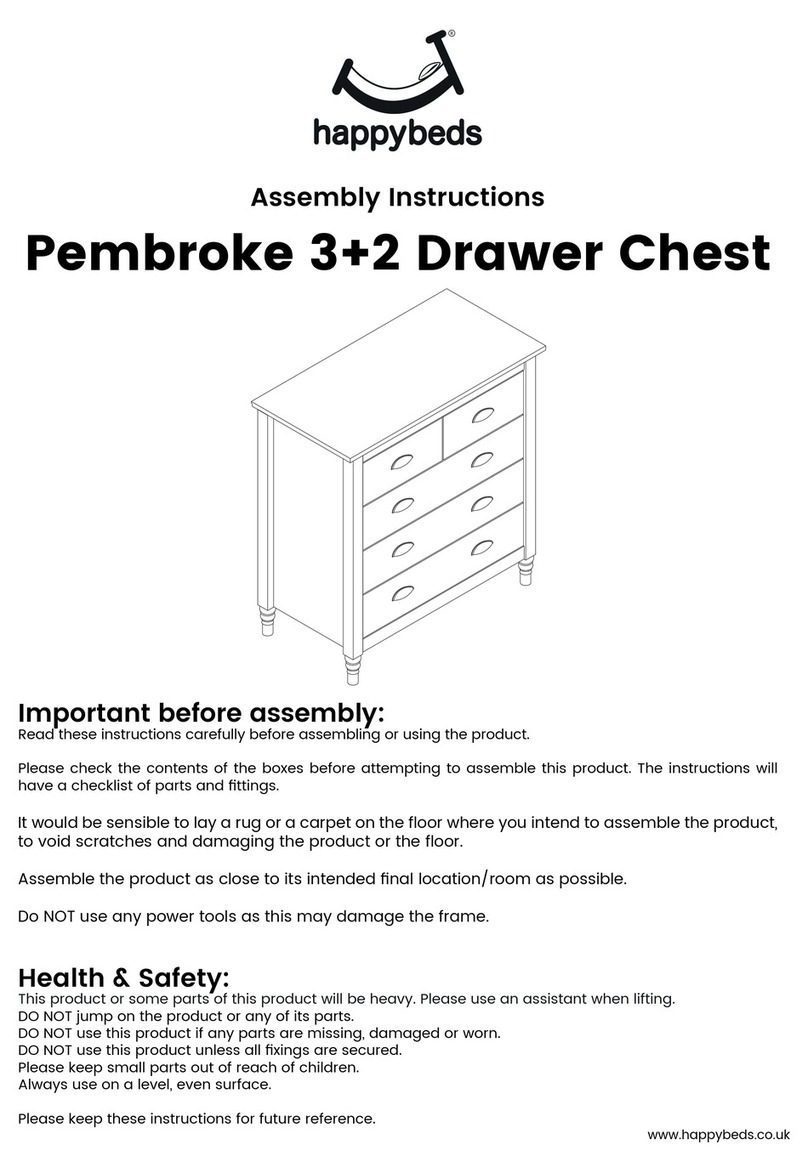 Happy Beds Pembroke 3+2 Drawer Chest Assembly instructions