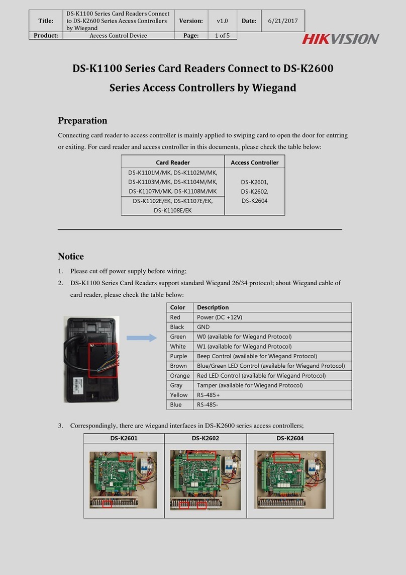 HIK VISION DS-K1100 Series quick start guide