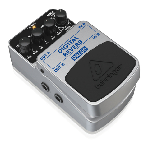 Behringer DIGITAL REVERB DR600 User manual