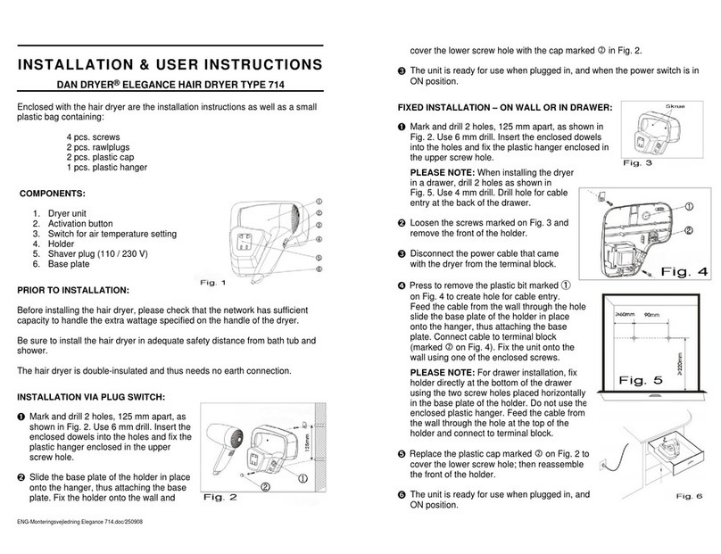 DAN DRYER ELEGANCE 714 Assembly Instructions