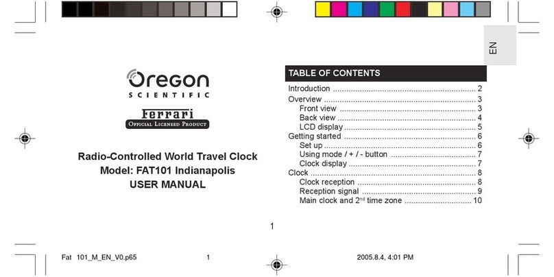 Oregon Scientific FAT101 Indianapolis User manual Oregon Scientific FAT101 Indianapolis User manual
