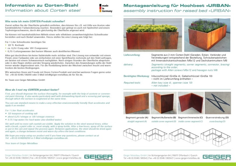 GEIGER palatino URBAN Series Assembly instruction