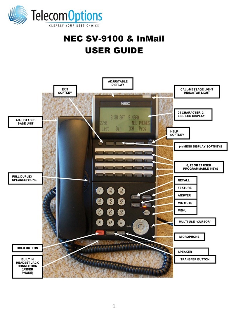 NEC Univerge SV9100 user guide