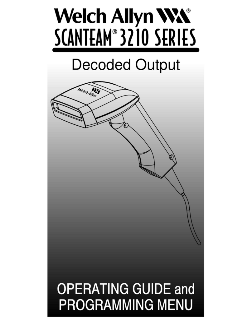 Welch Allyn SCANTEAM 3210 Series Operating Guide and Programming Menu