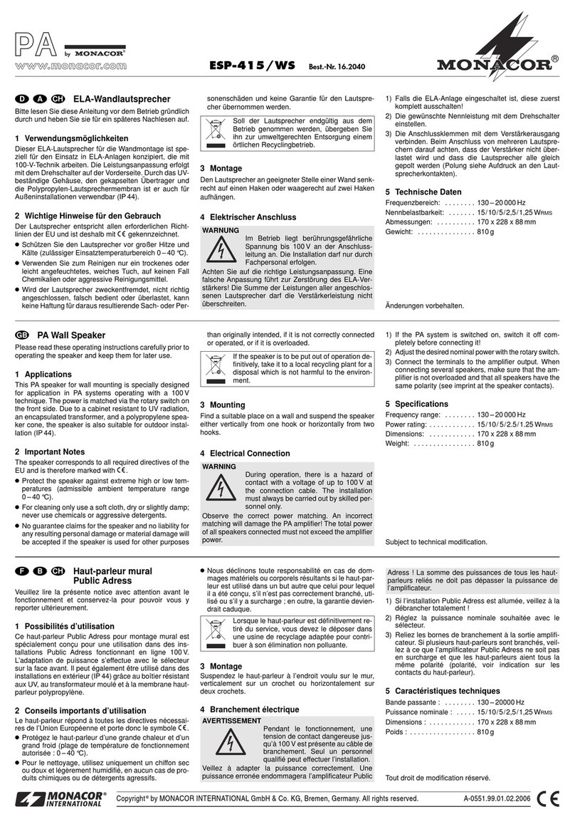 Monacor ESP-415-WS User manual