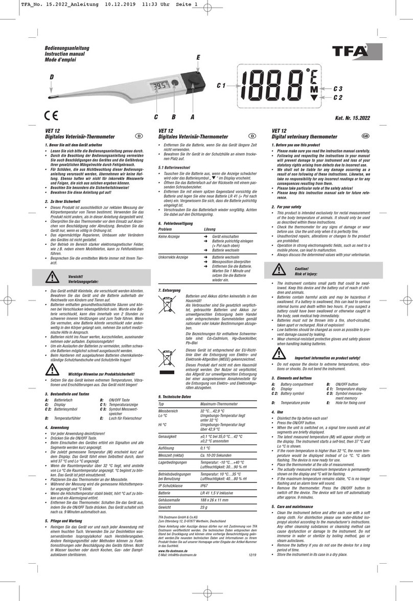 TFA VET 12 User manual