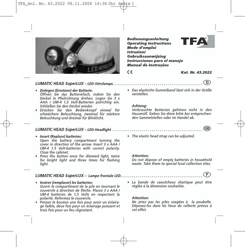 TFA LUMATIC HEAD SuperLUX operating instructions