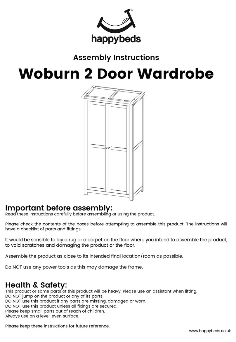 Happy Beds Winchester 2 Door Wardrobe Assembly instructions