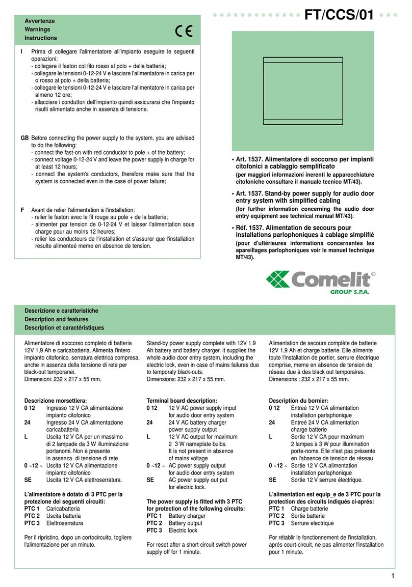 Comelit 1537 manual