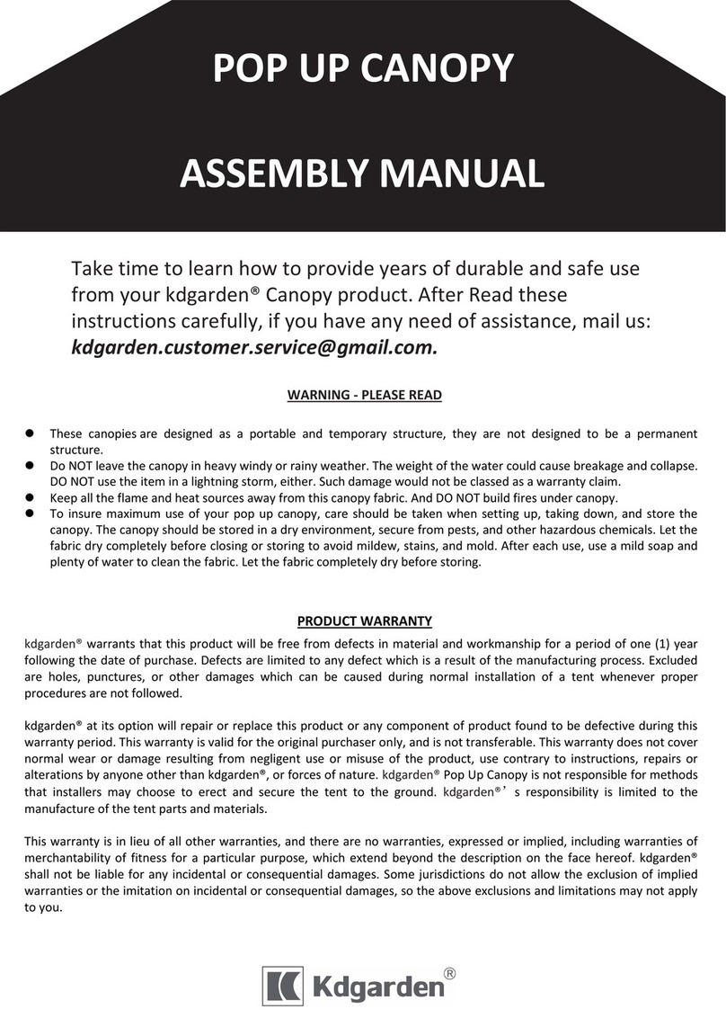 kdgarden POP UP CANOPY Assembly manual