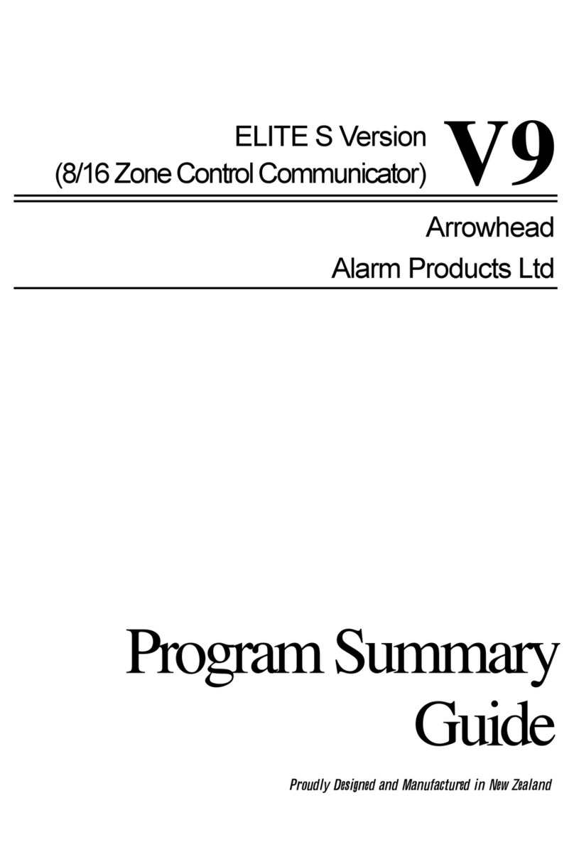 Arrowhead Alarm Products Elite S V9 Program guide