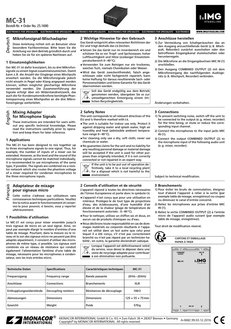 Monacor IMG Stageline MC-31 manual