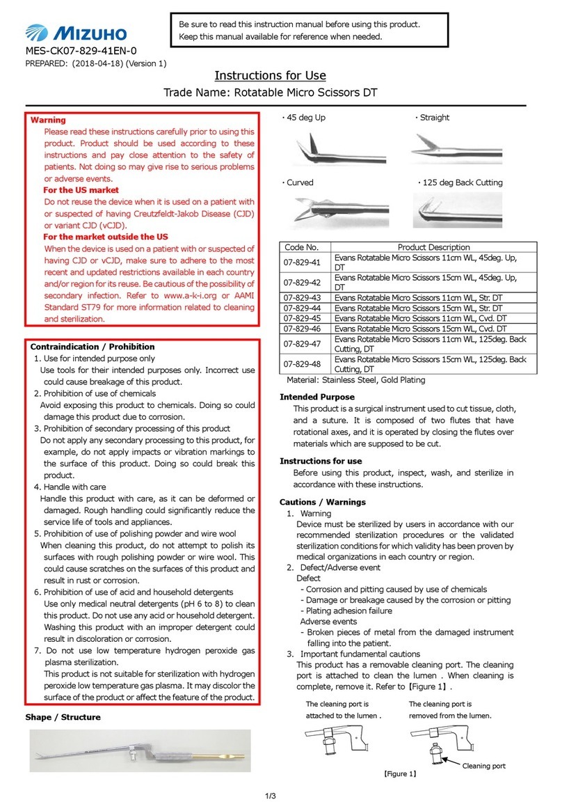 Mizuho Evans DT Series Instructions for use