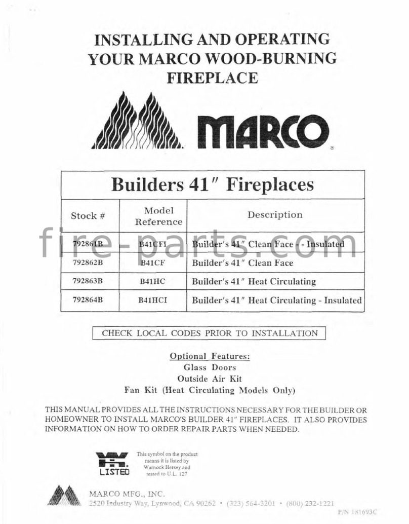 Marco Builders 41" Series Installing and operating Marco Builders 41" Series Installing and operating