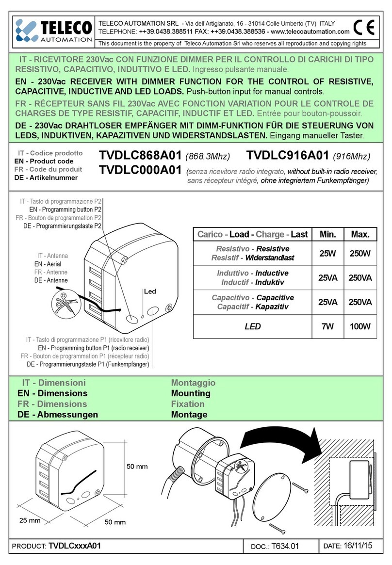 TELECO AUTOMATION TVDLC868A01 User manual