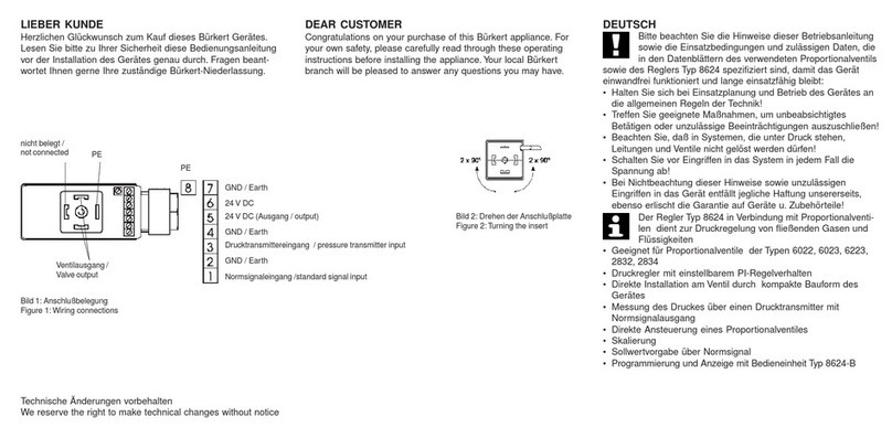 Burkert 8624 operating instructions