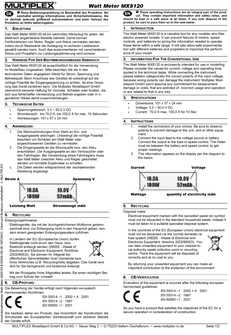 Multiplex MX8120 User manual