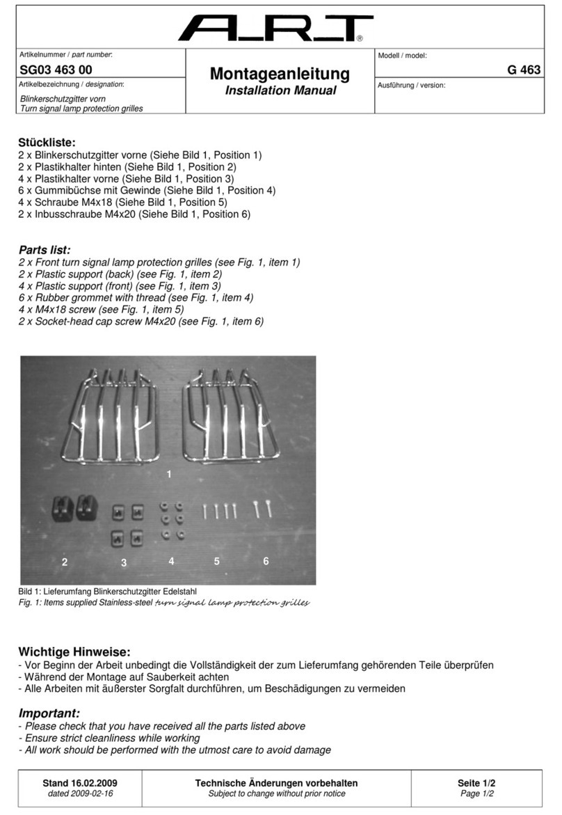 Art G 463 installation manual