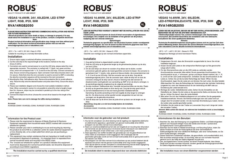 LED Group Robus RVA14RGB2050 instructions