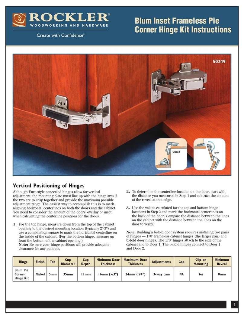Rockler Blum 50249 instructions