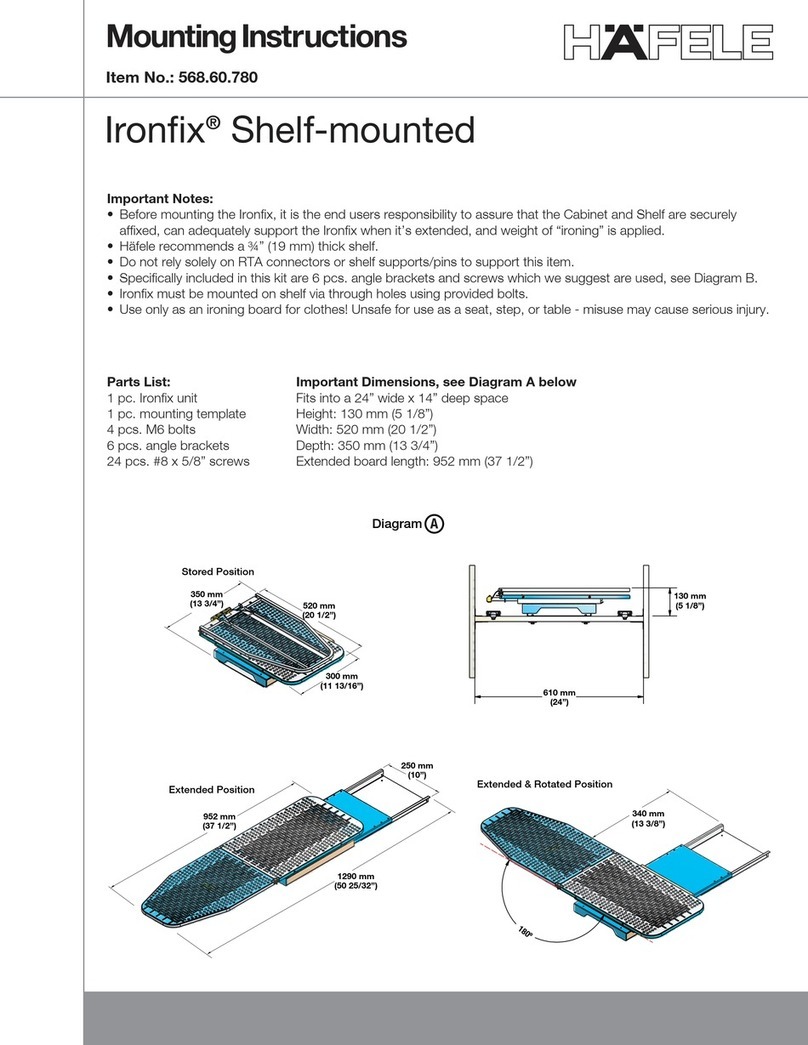 Hafele Ironfix 568.60.780 Mounting instructions