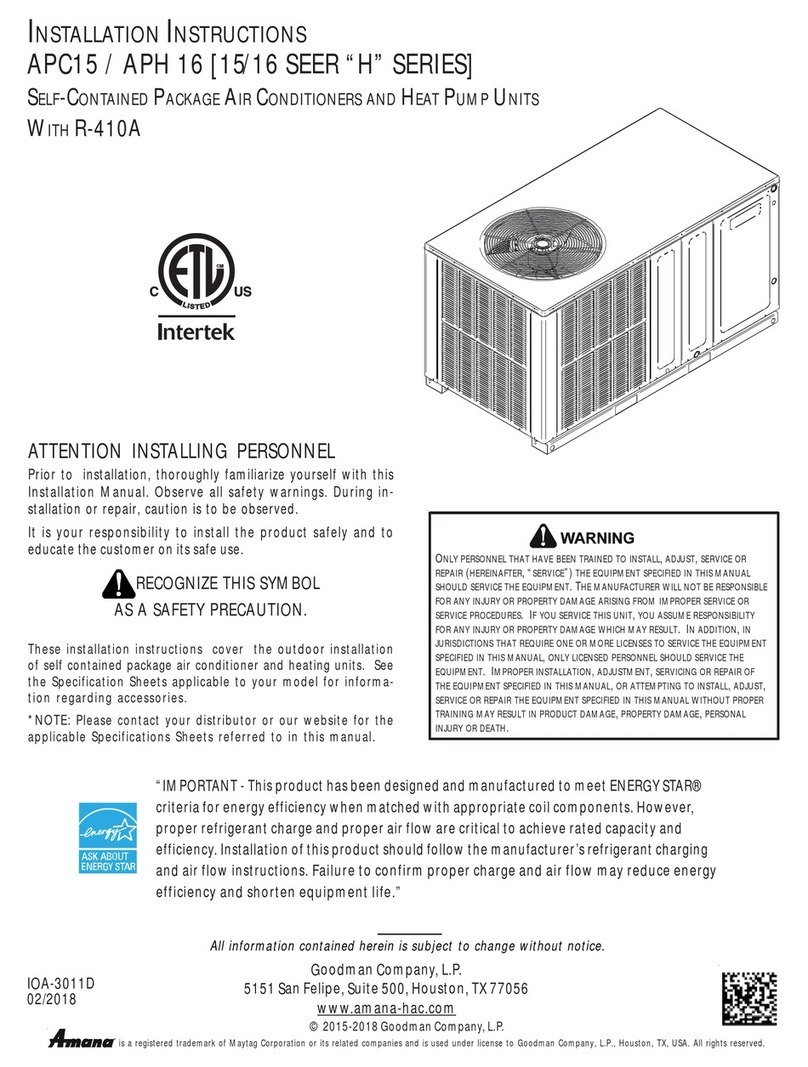 Maytag Amana APC15 H Series User manual