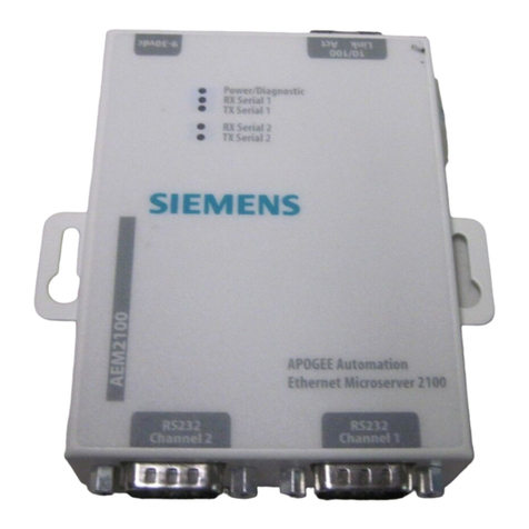 Siemens APOGEE Ethernet Microserver 2100 installation instructions Siemens APOGEE Ethernet Microserver 2100 installation instructions
