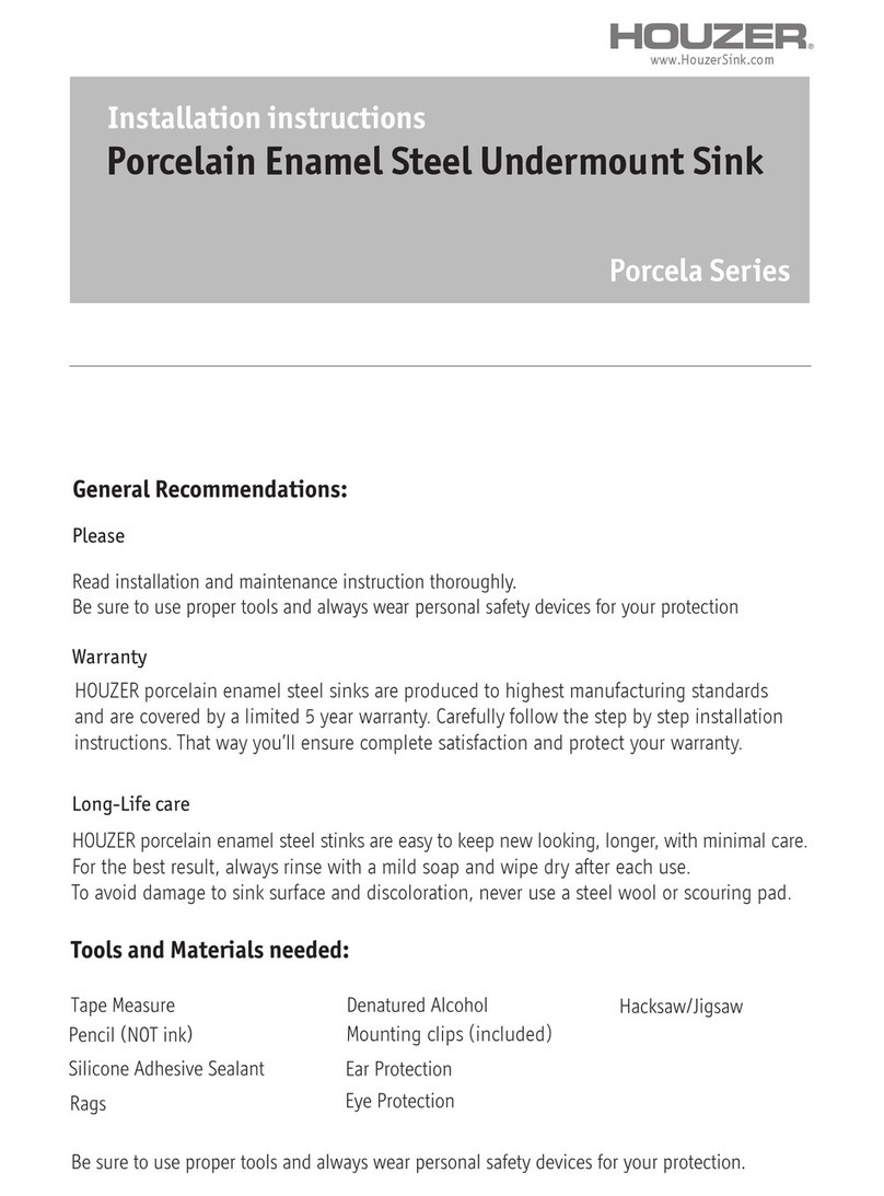 HOUZER Porcela Series installation instructions