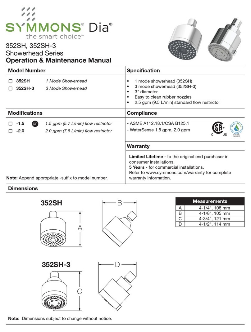 Symmons Dia 352SH Series Manual Symmons Dia 352SH Series Manual