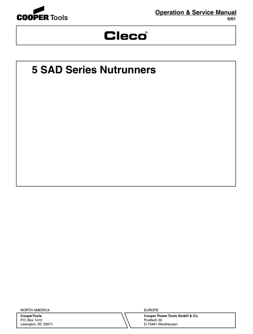 Cooper Tools Cleco 5 SAD Series Installation and operating instructions