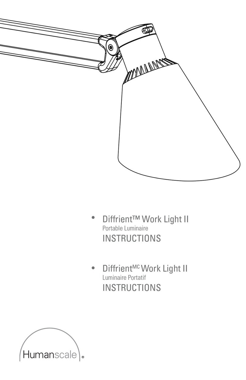 Humanscale Diffrient Work Light II User manual