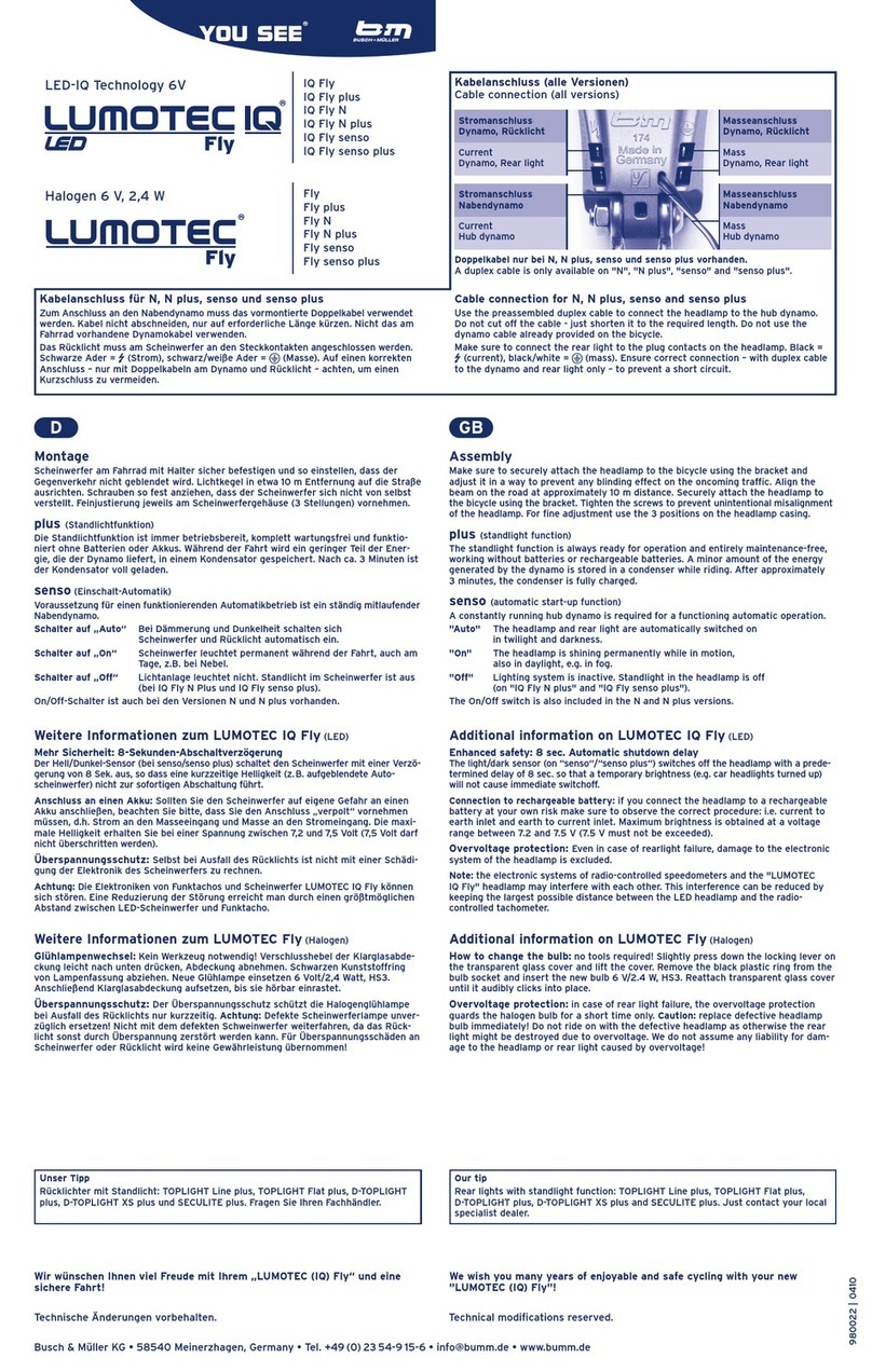Busch+Muller LUMOTEC IQ Fly Series User manual