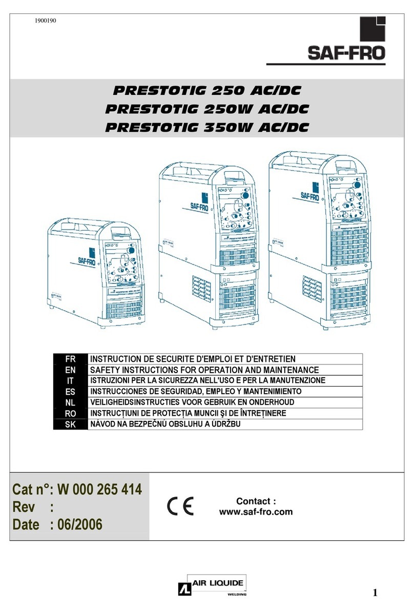 Air Liquide SAF-FRO PRESTOTIG 250 AC/DC Operation and maintenance manual