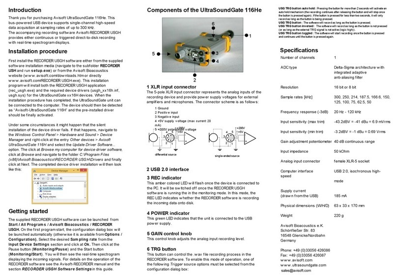 Avisoft UltraSoundGate Series user guide
