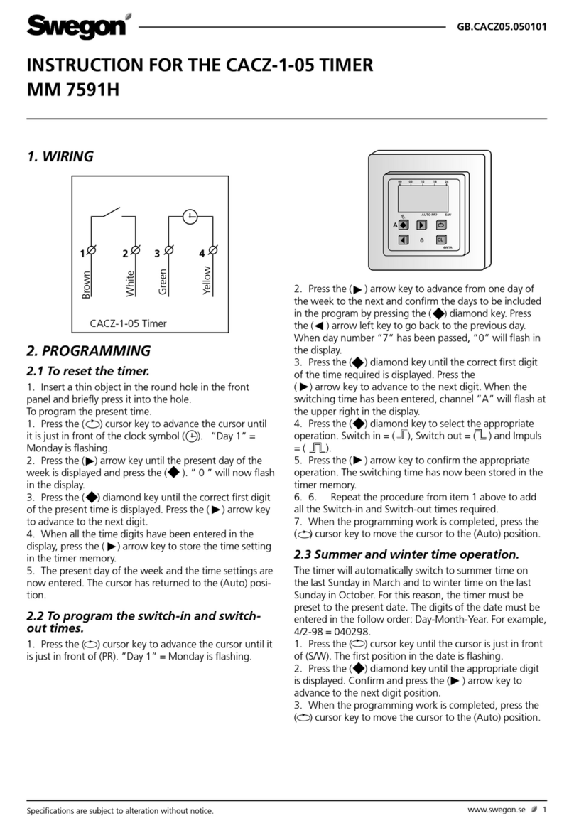 Swegon CACZ-1-05 Instruction