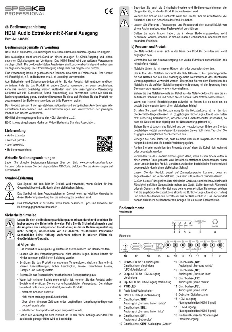 Speaka Professional 1485399 operating instructions