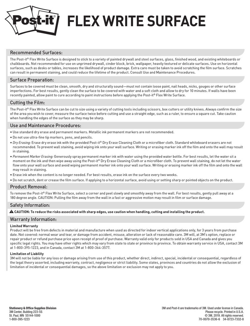3M Post-it Flex Write Surface quick start guide