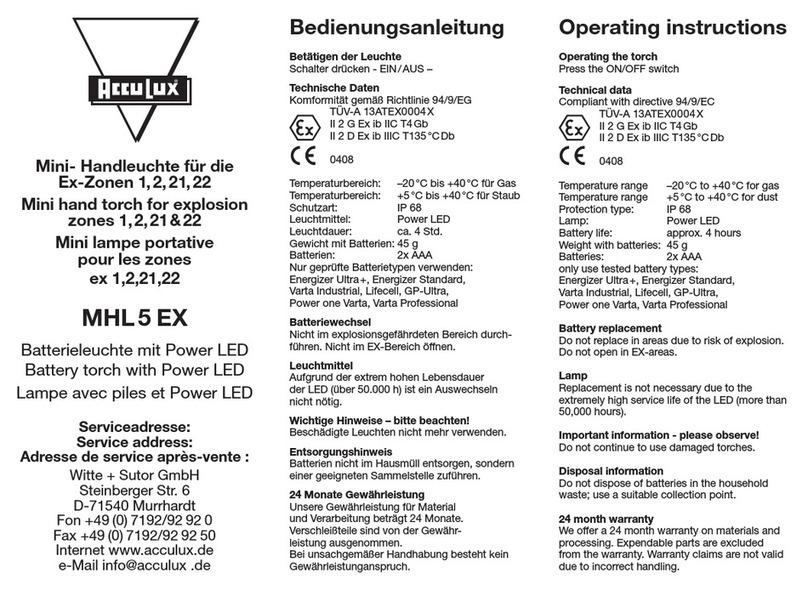 AccuLux MHL 5 EX operating instructions