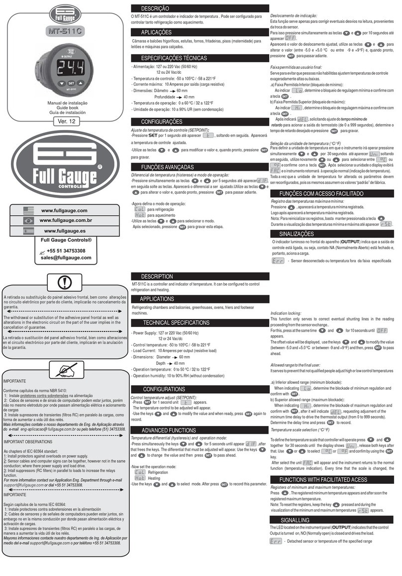 Full Gauge Controls MT-511C Guide book